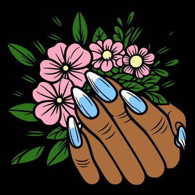 nails floral