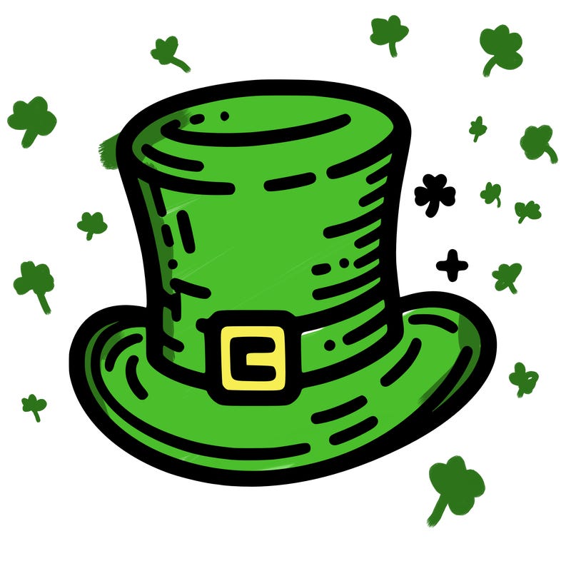 st patrick hat with thin lines