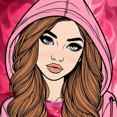 realistic beautiful girl with a hood on