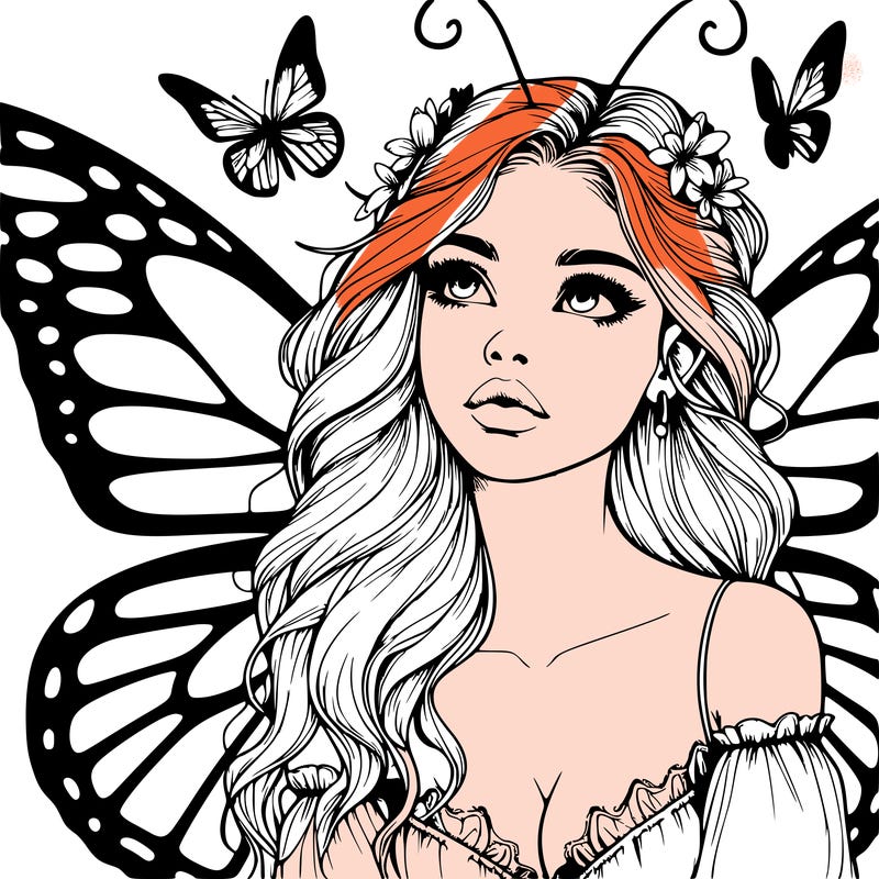 butterfly fairy realistic girl