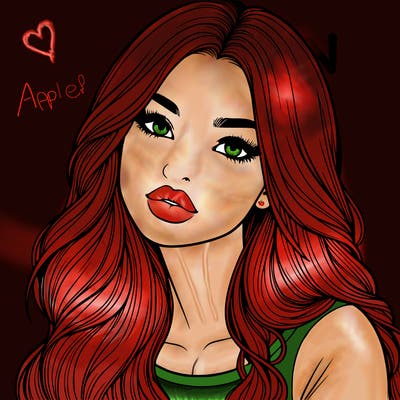 realistic girl with hair on her hair and lips