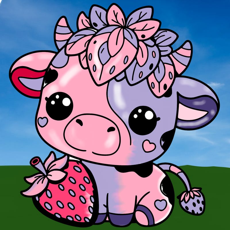 cute strawberry cow