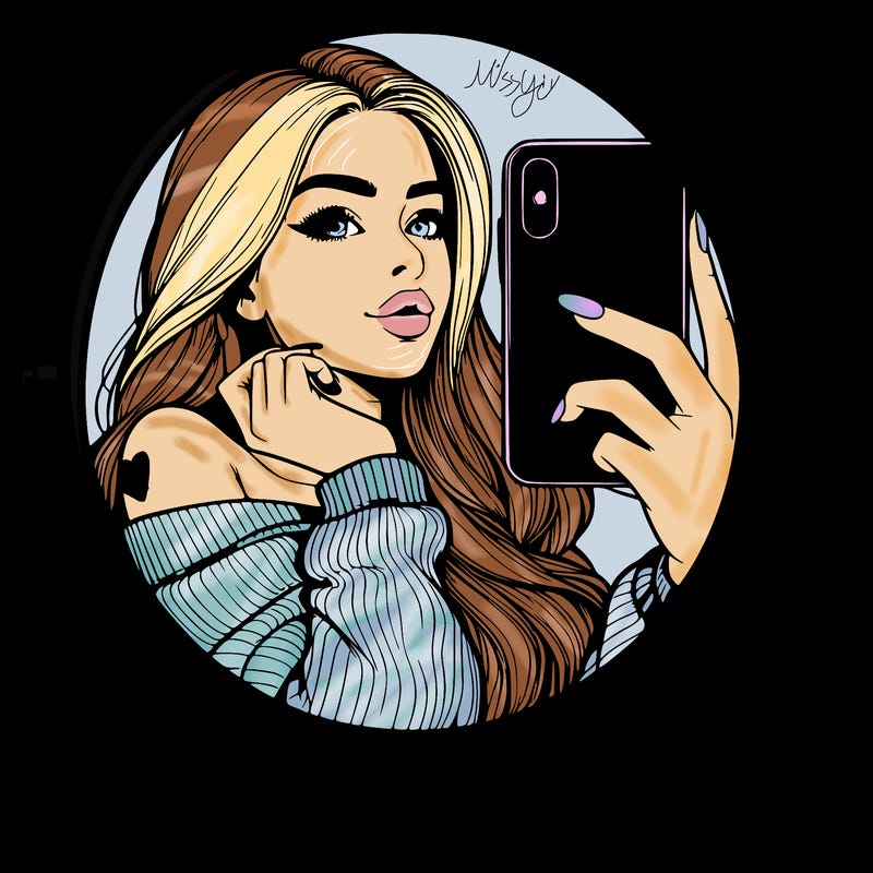 realistic girl taking mirror selfie beautiful