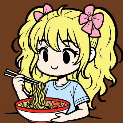 a girl eating ramen