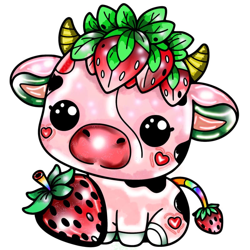 cute strawberry cow