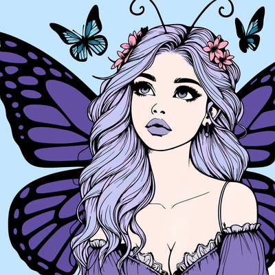 butterfly fairy realistic girl