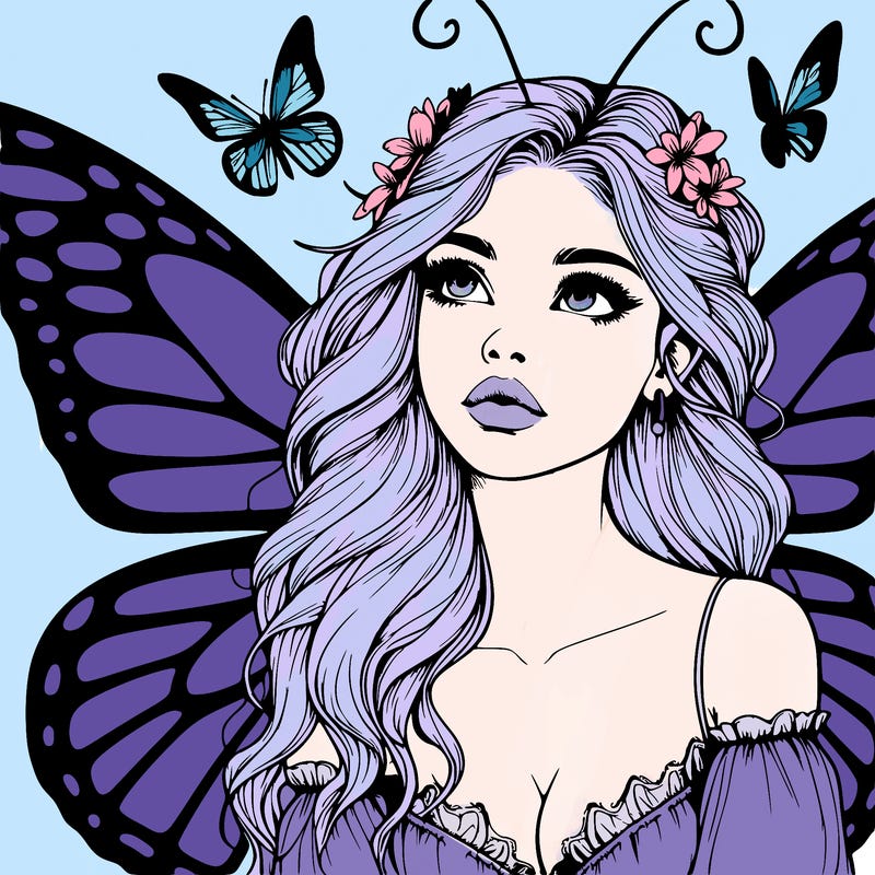 butterfly fairy realistic girl