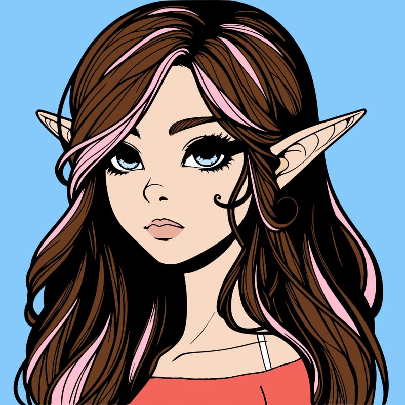 elf girl realistic dark fantasy