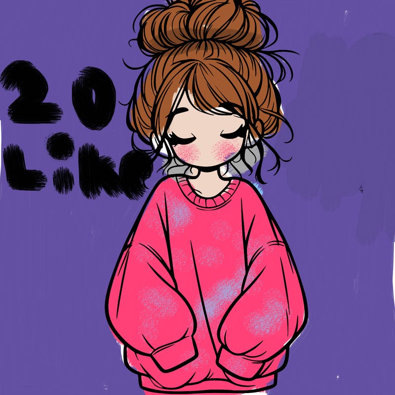 girl with baggy sweatshirt and messy bun
