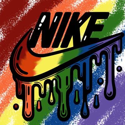 dripping nike logo