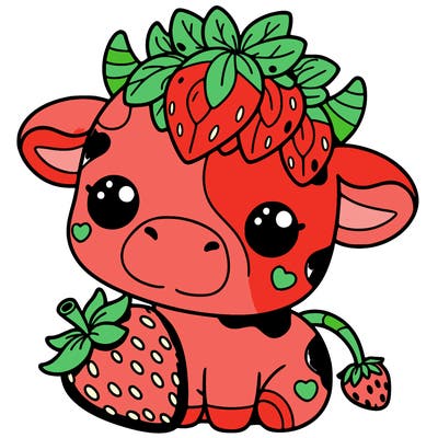 cute strawberry cow