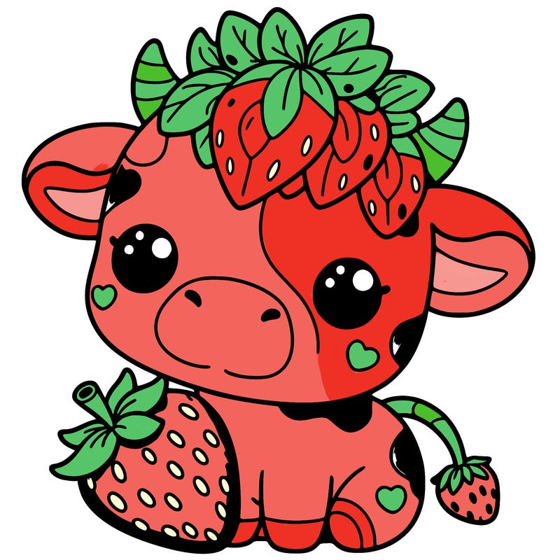 cute strawberry cow