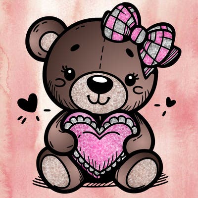 teddy bear hugging a heart
