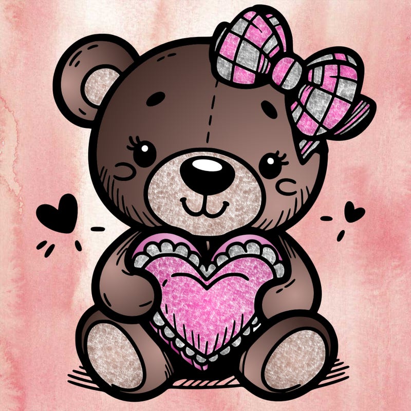 teddy bear hugging a heart