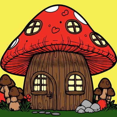 realistic mushroom house 🍄