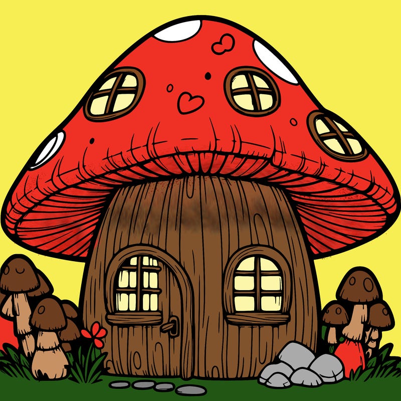 realistic mushroom house 🍄