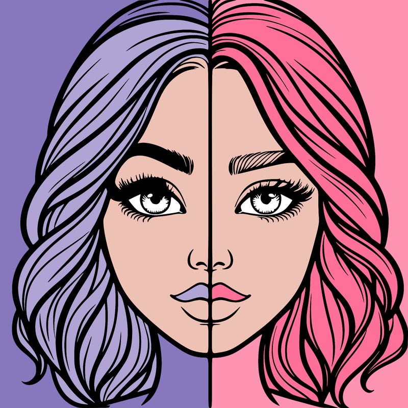 realistic girl split half