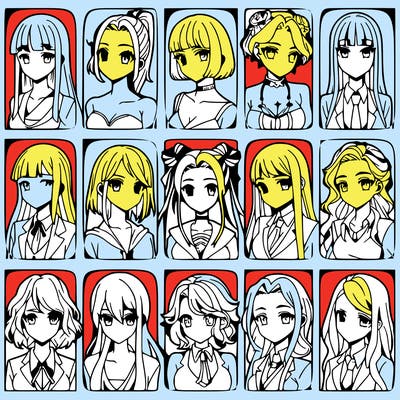 girls that look diffrent anime