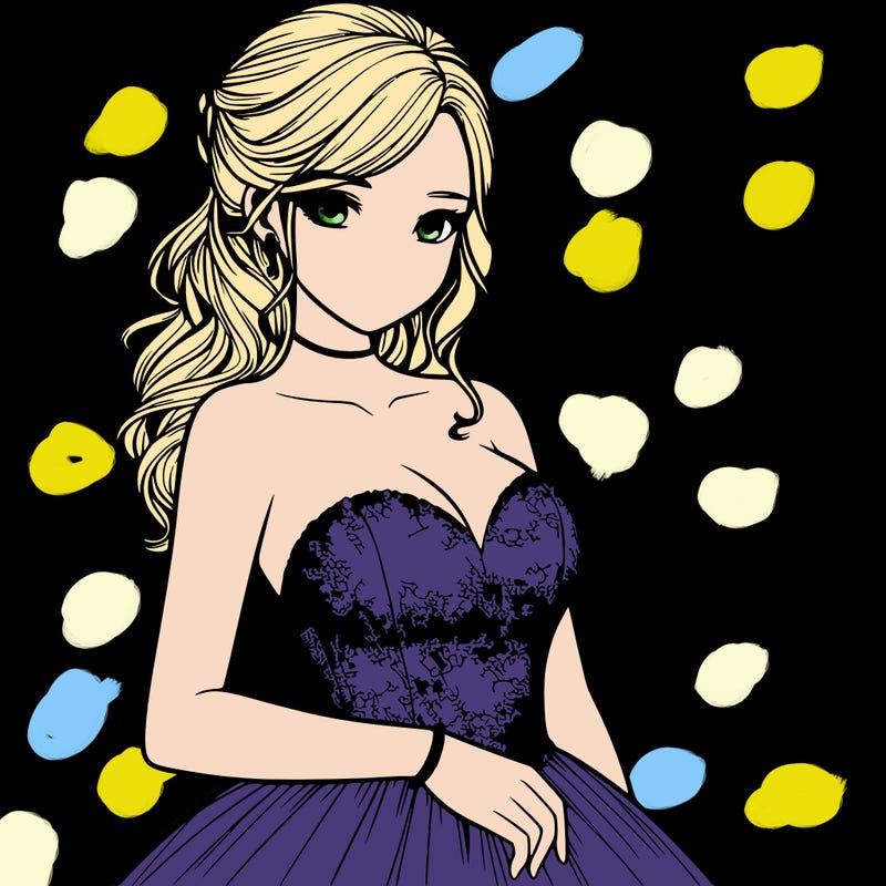 realistic girl in prom dress