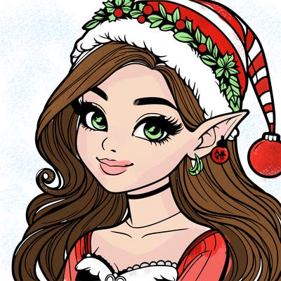 christmas girl elf realistic