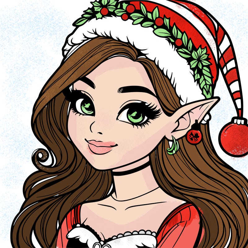 christmas girl elf realistic