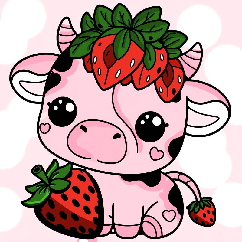 cute strawberry cow