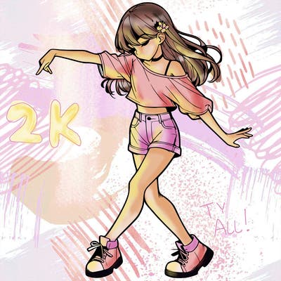 realistic girl danceing