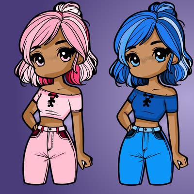 cute girl with a crop top and jeans