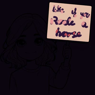 realistic girl holding up a sign