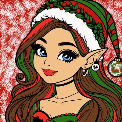 christmas girl elf realistic