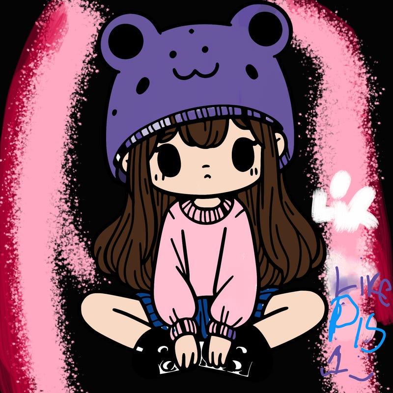 a girl wearing a frog hat and some frog socks