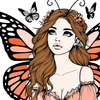 butterfly fairy realistic girl