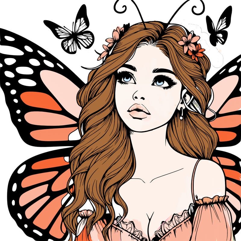 butterfly fairy realistic girl