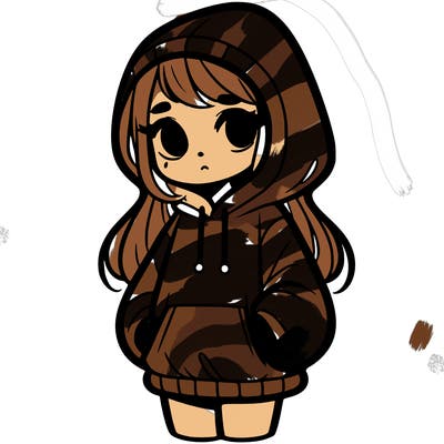 girl in oversized hoodie