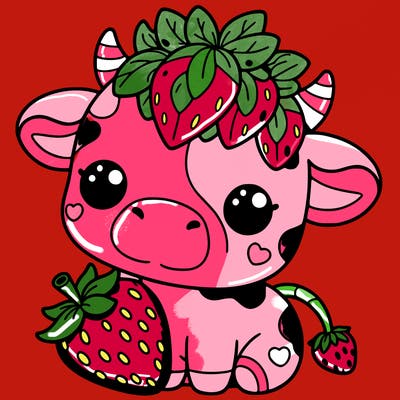 cute strawberry cow