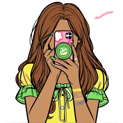 a realistic girl holding her phone taking pictures