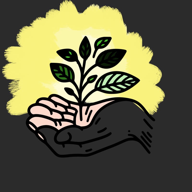 hand with plant