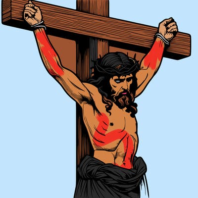 jesus realistic on the cross