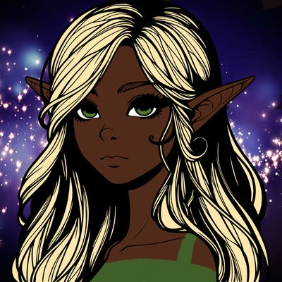 elf girl realistic dark fantasy