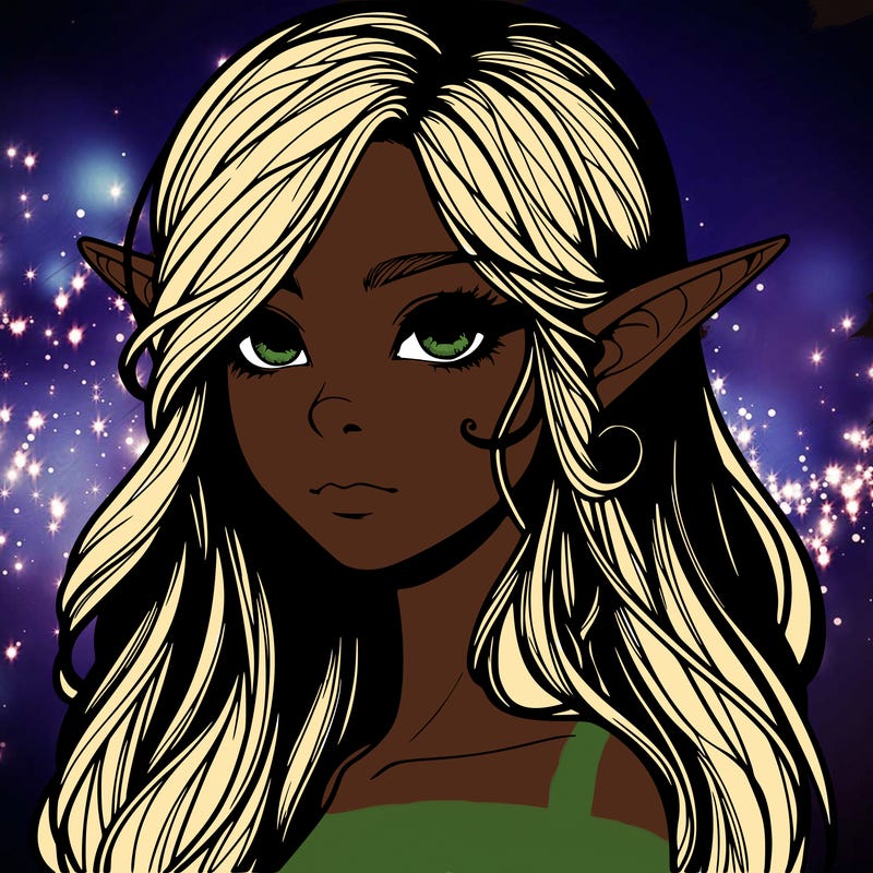 elf girl realistic dark fantasy