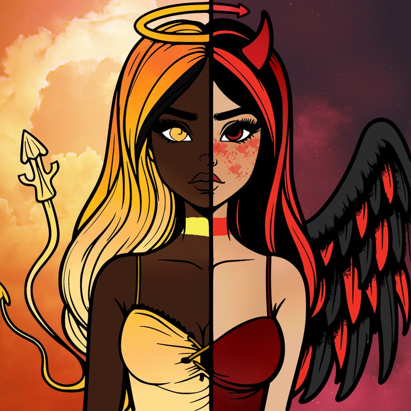 devil vs angel realistic girl