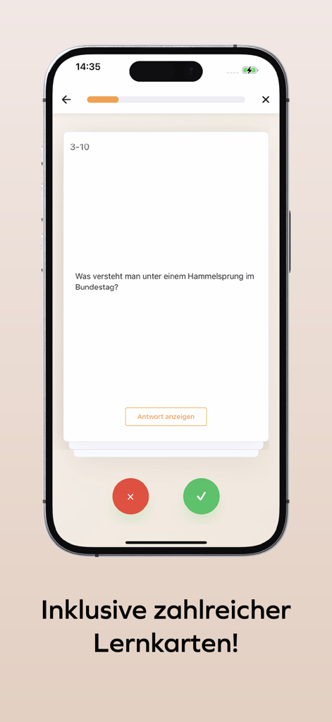 Plakos Prüfungstrainer - Plakos app digital flashcard interface for exam preparation