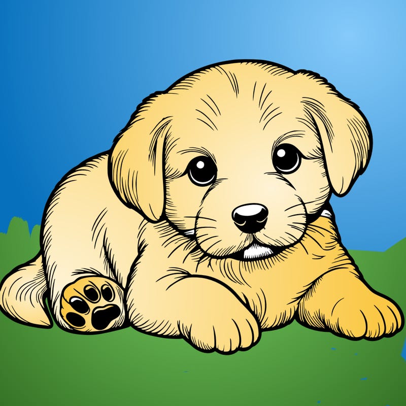 a cute realistic puppy