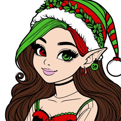 christmas girl elf realistic