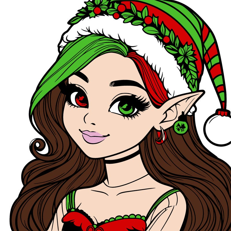 christmas girl elf realistic