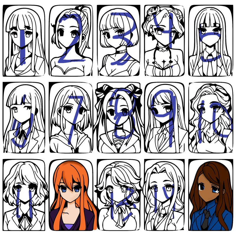 girls that look diffrent anime