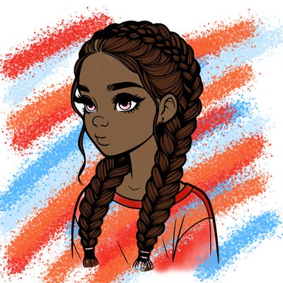 realistic girl with braids