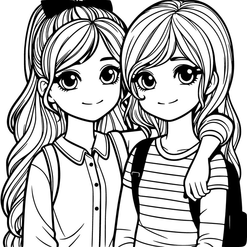 a realistic girl with her best friend
