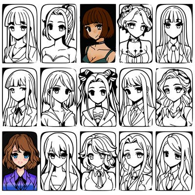 girls that look diffrent anime