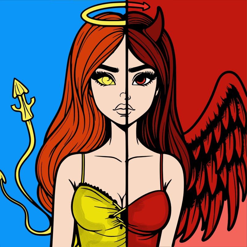 devil vs angel realistic girl